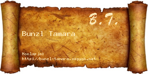 Bunzl Tamara névjegykártya